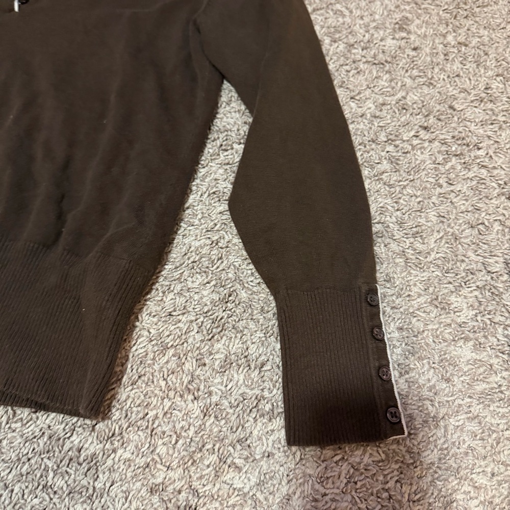 Croft & Barrow Dark Brown V-Neck Sweater - Picture 3 of 4